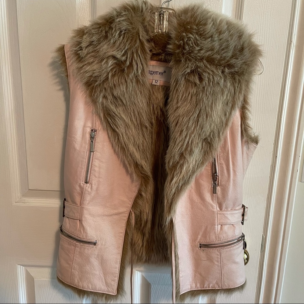 Leather and Faux Fur Vest